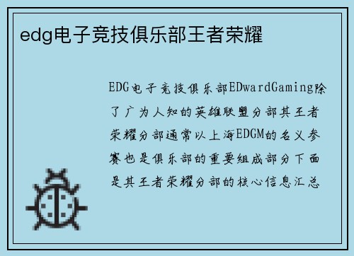 edg电子竞技俱乐部王者荣耀